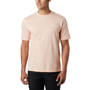 Columbia Thistletown Park Crew, Camiseta Coral Claro Para Hombre | 940125-QKV